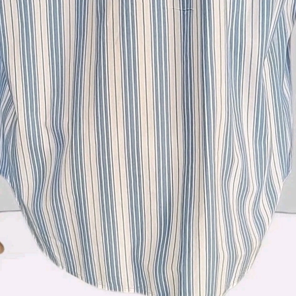 Vtg Armani Exchange Shirt Men Large Blue White Striped Cotton Button-Up Designer - Picture 7 of 14